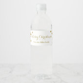 Gold Confetti Frohe Weihnachtswasserflasche Etiket Wasserflaschenetikett (Vorderseite)