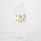 Gold Confetti Frohe Weihnachtswasserflasche Etiket Wasserflaschenetikett (Rückseite)