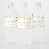 Gold Confetti Frohe Weihnachtswasserflasche Etiket Wasserflaschenetikett (Flaschen)