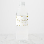 Gold Confetti Frohe Weihnachtswasserflasche Etiket Wasserflaschenetikett (Vorderseite)