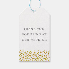 Gold Confetti Gastgeschenk Hochzeit Tags Geschenkanhänger