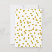 Gold Confetti Gender Reveal Bow und Bow Krawatte Save The Date (Rückseite)