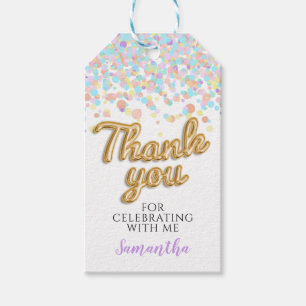 Gold Confetti Gift Tags Geschenkanhänger