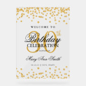 Gold Confetti Glitzer 30. Geburtstag Party Willkom Acrylschild (Vorderseite)