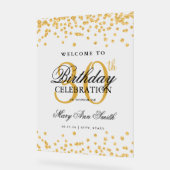 Gold Confetti Glitzer 30. Geburtstag Party Willkom Acrylschild (Winkel)