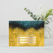 Gold Confetti Glitzer Aquamarin Salon Certificate (Stehend Vorderseite)