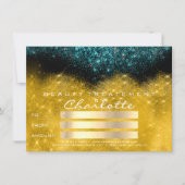 Gold Confetti Glitzer Aquamarin Salon Certificate (Vorderseite)