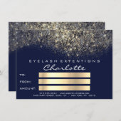 Gold Confetti Glitzer Blue Navy Zertifikat Geschen (Vorne/Hinten)