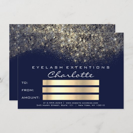 Gold Confetti Glitzer Blue Navy Zertifikat Geschen