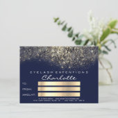 Gold Confetti Glitzer Blue Navy Zertifikat Geschen (Stehend Vorderseite)