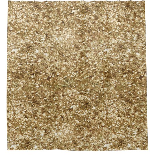 Gold Confetti Glitzer Duschvorhang (Vorderseite)