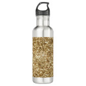 Gold Confetti Glitzer Edelstahlflasche (Vorderseite)