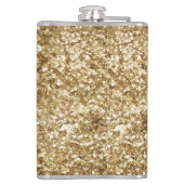 Gold Confetti Glitzer Flachmann (Rückseite)