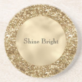 Gold Confetti Glitzer Getränkeuntersetzer (Vorne)