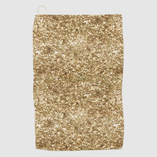 Gold Confetti Glitzer Golfhandtuch (Vorderseite)