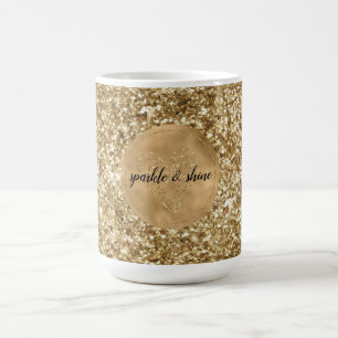 Gold Confetti Glitzer Herz Kaffeetasse
