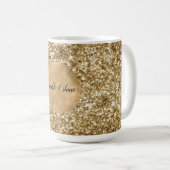 Gold Confetti Glitzer Herz Kaffeetasse (VorderseiteRechts)