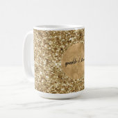 Gold Confetti Glitzer Herz Kaffeetasse (Vorderseite Links)