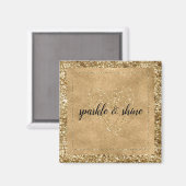 Gold Confetti Glitzer Herz Magnet (Vorderseite/Rückseite)