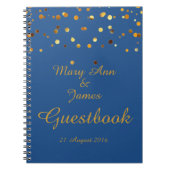 Gold Confetti Glitzer Imitate Foil Blue Guest Notizblock (Vorderseite)