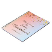 Gold Confetti Glitzer Imitate Foil Gelbe Gast Notizblock (Linke Seite)