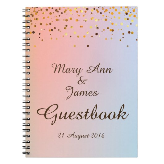 Gold Confetti Glitzer Imitate Foil Gelbe Gast Notizblock (Vorderseite)