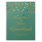 Gold Confetti Glitzer Imitate Foil Green Guest Notizblock (Vorderseite)