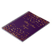 Gold Confetti Glitzer Imitate Lila Handwerk zeichn Notizblock (Linke Seite)