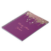 Gold Confetti Glitzer Imitate Lila Handwerk zeichn Notizblock (Linke Seite)