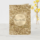 Gold Confetti Glitzer Karte (Gelbe Blume)