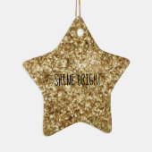 Gold Confetti Glitzer Keramik Ornament (Rechts)