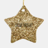 Gold Confetti Glitzer Keramik Ornament (Vorne)