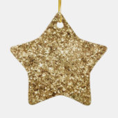 Gold Confetti Glitzer Keramik Ornament (Hinten)