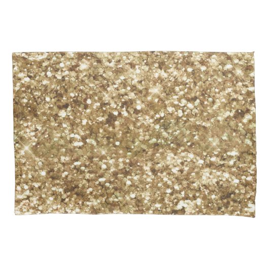 Gold Confetti Glitzer Kissenbezug (Vorderseite)