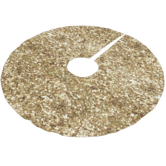 Gold Confetti Glitzer Polyester Weihnachtsbaumdecke (Schrägansicht)