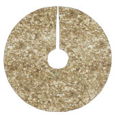 Gold Confetti Glitzer Polyester Weihnachtsbaumdecke (Vorderseite)