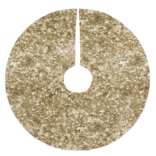 Gold Confetti Glitzer Polyester Weihnachtsbaumdecke (Vorderseite)