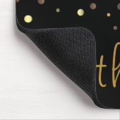 Gold Confetti Glitzer Schwarzes Imitat Mousepad (Ecke)