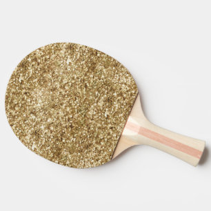 Gold Confetti Glitzer Tischtennis Schläger