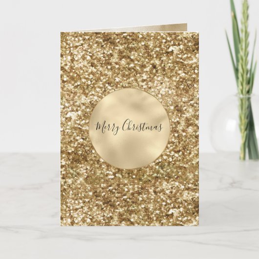 Gold Confetti Glitzer Weihnachten Karte (Vorderseite)