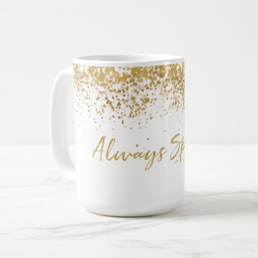 Gold Confetti Glitzy Sparkle Kaffeetasse (Vorderseite Links)