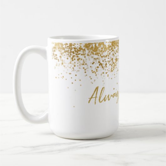 Gold Confetti Glitzy Sparkle Kaffeetasse (Links)