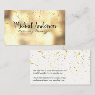 Gold Confetti Golden Boke Visitenkarte