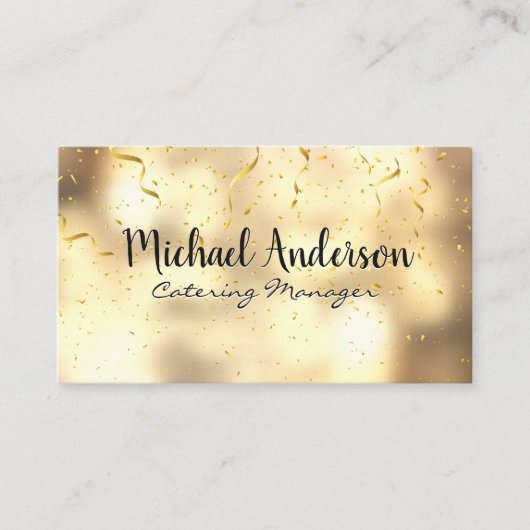 Gold Confetti | Golden Boke Visitenkarte (Vorderseite)
