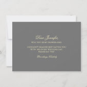 Gold Confetti Gray Wedding Bridesmaid Einladung (Rückseite)