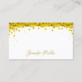 Gold Confetti Handschrift Text Stilvolle Vorlage Visitenkarte (Vorderseite)