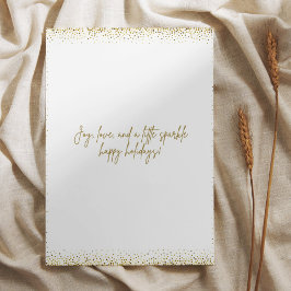 Gold Confetti Happy Holiday Modern Typografy Card