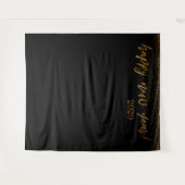 Gold Confetti Happy Neues Jahr! Schwarzer Hintergr Wandteppich (Vorderseite (Horizontal))