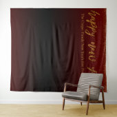 Gold Confetti Happy Neues Jahr! Schwarzer und rote Wandteppich (Beispiel (Horizontal))