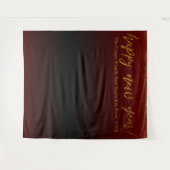 Gold Confetti Happy Neues Jahr! Schwarzer und rote Wandteppich (Vorderseite (Horizontal))